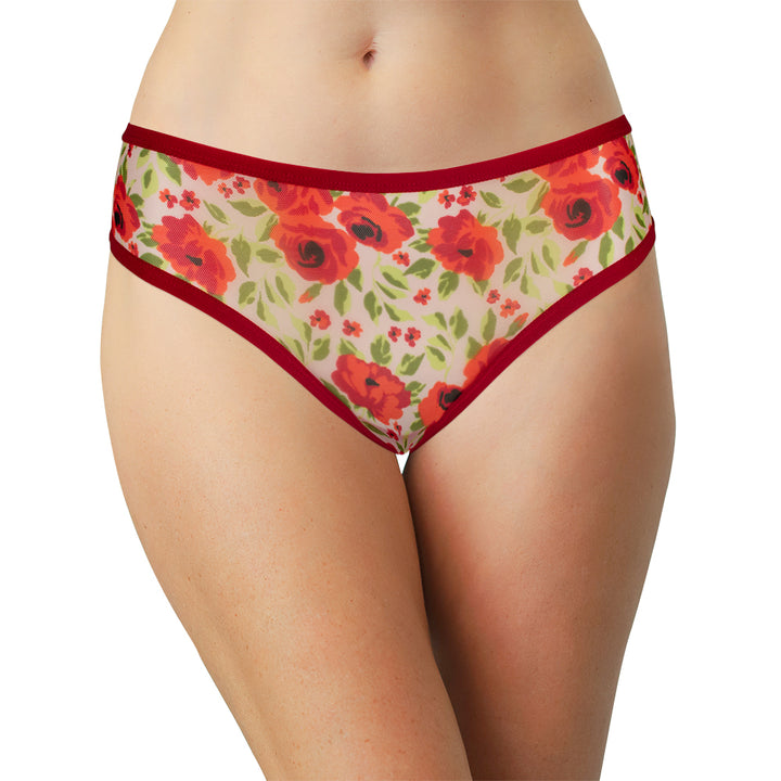 Floral All-Over Mesh Thong