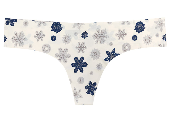 Winter Flurry Holiday No Show Laser Cut Thong
