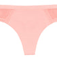 Pink Laser Cut Thong With Mesh and Lace