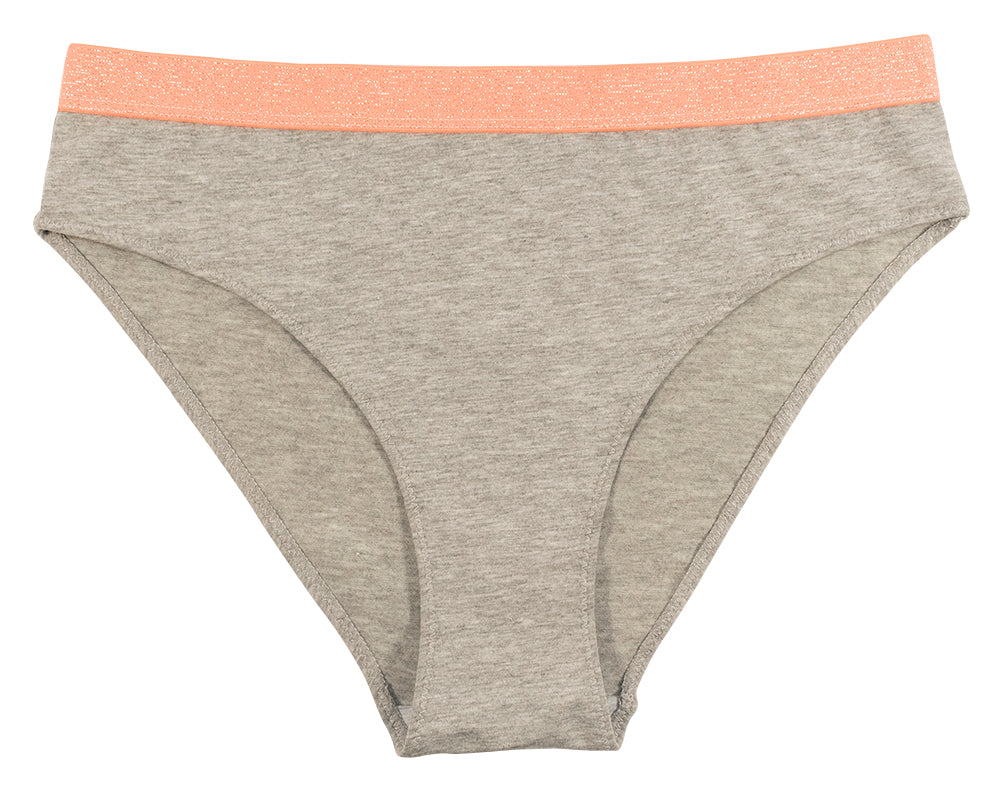 High Waist Cotton Cheeky with Shimmer Elastic