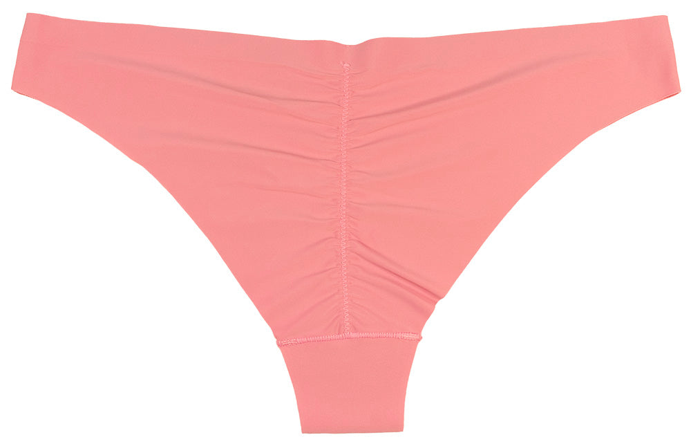 Pretty Pink Ruched Back Invisible Laser Cut Cheeky