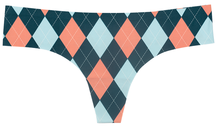 Argyle No Show Laser Cut Thong